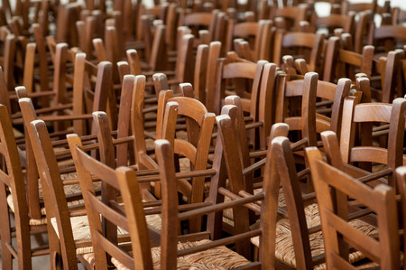 chairs stackedの写真素材