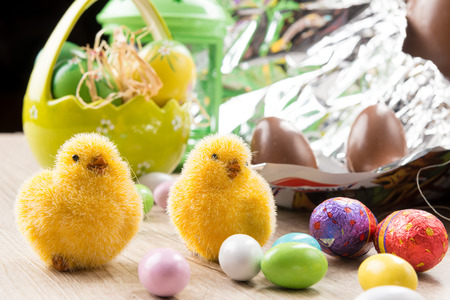 Easter chocolate eggsの写真素材