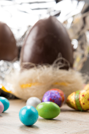 Easter chocolate eggsの写真素材