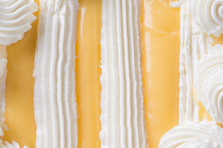 cake with cream and custardの写真素材