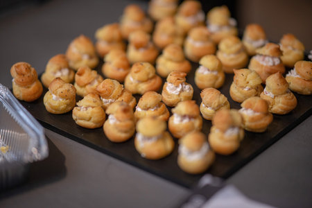 Catering buffet for events and parties, food styling and restaurant meal serving