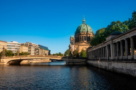 Berlin Cathedral and Spree river in Berlin, Germany, Europeの写真素材
