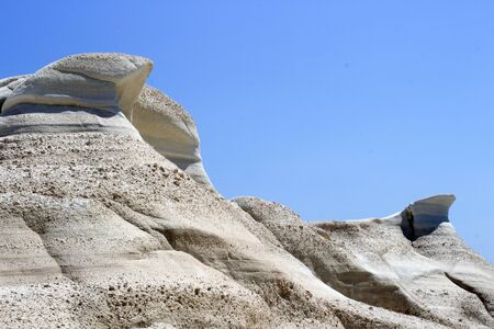 Landscape at Sarakiniko on Milos island, Cyclades Islands, Greeceの写真素材
