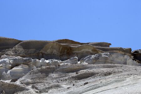 Landscape at Sarakiniko on Milos island, Cyclades Islands, Greeceの写真素材