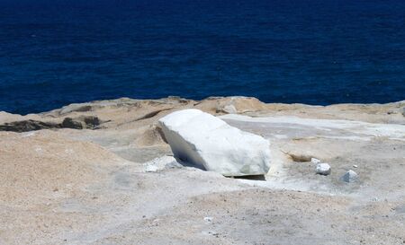 Landscape at Sarakiniko on Milos island, Cyclades Islands, Greeceの写真素材