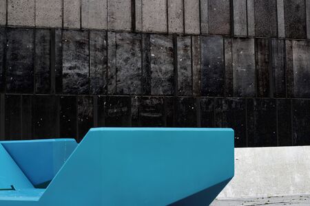 One of the benches on the central square of museum distict, Vienna, Austria.の写真素材