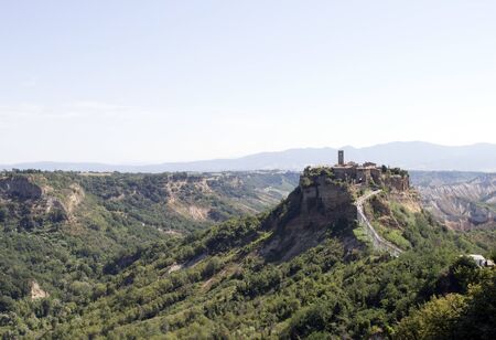 Civita di Bagnoregio, a small Italian hill town in the province of Viterbo, Italyの写真素材