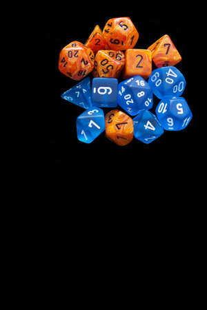 RPG sets orange / blue for playing role playing games on black background.