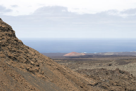 Volcanos in Timanfaya National Park on Lanzarote, Canary Islands, Spainの写真素材