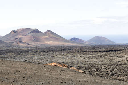 Volcanos in Timanfaya National Park on Lanzarote, Canary Islands, Spainの写真素材