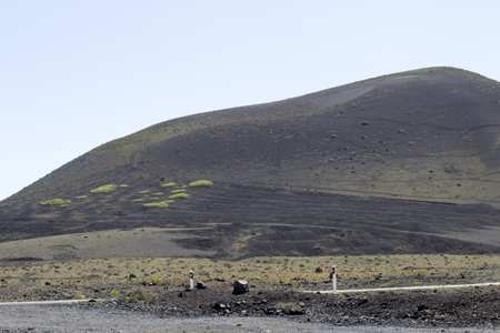 Volcanos in Timanfaya National Park on Lanzarote, Canary Islands, Spainの写真素材