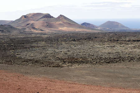 Volcanos in Timanfaya National Park on Lanzarote, Canary Islands, Spainの写真素材