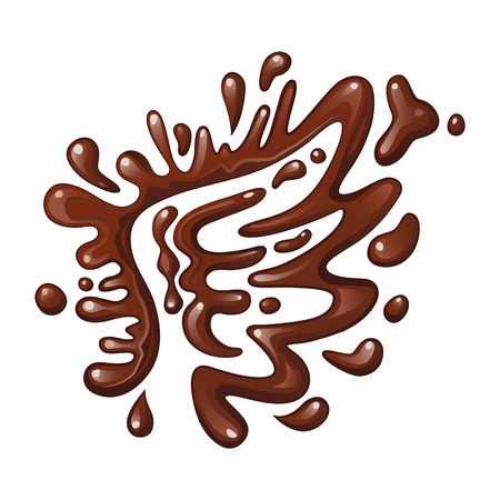 Vector illustration. Splashes and drops of chocolate in the shape of a wing.のイラスト素材