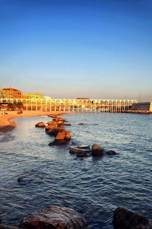 civitavecchia bridge seaの写真素材