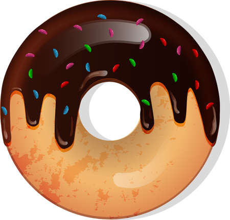 Donut with chocolateのイラスト素材