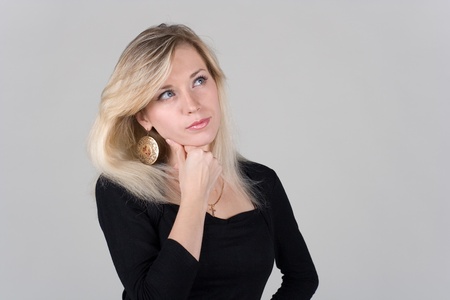 thoughtful girlの写真素材