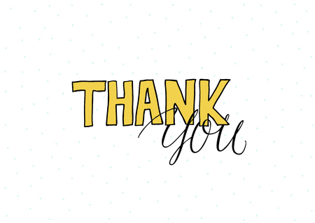 Thank You handwritten inscription. Hand drawn lettering. Thank You calligraphy. Thank you card. Vector illustration.のイラスト素材