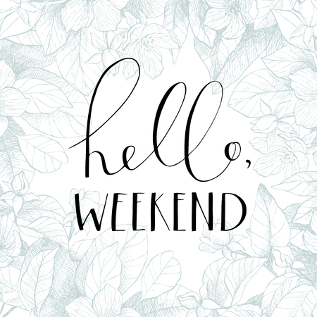 Hand lettering phrase on floral backのイラスト素材