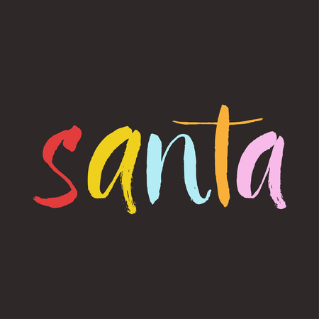 Santa typographic poster. Winter concept. Holiday concept. New Year conceptのイラスト素材
