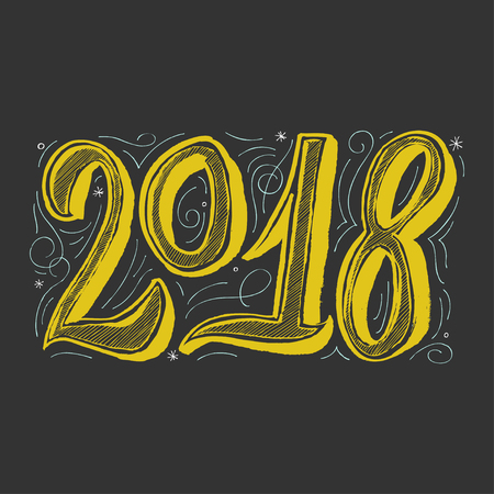 New Year typographic poster. Winter concept. Holiday concept. New Year conceptのイラスト素材