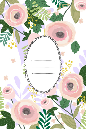 Beautiful greeting vector illustration card for invitation. Wedding, birthday or holidayのイラスト素材