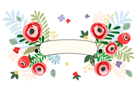 Beautiful greeting vector illustration card for invitation. Wedding, birthday or holidayのイラスト素材