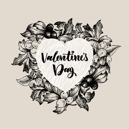 Hand drawn floristic frame border with delicate flowers, branches, plants. Decorative outlined Vector Illustration. Floral design element.のイラスト素材