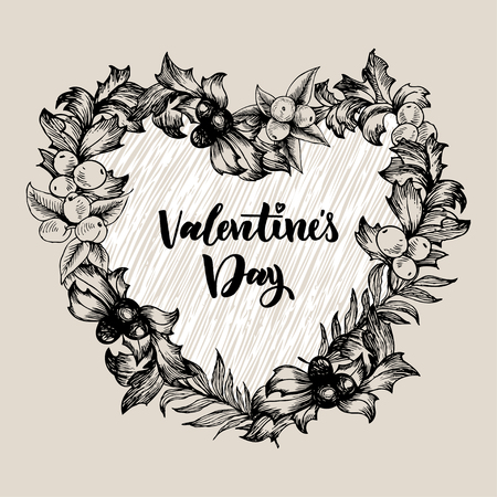 Hand drawn floristic frame border with delicate flowers, branches, plants. Decorative outlined Vector Illustration. Floral design element.のイラスト素材