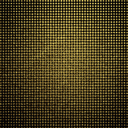 Golden glossy halftone texture. Metal pattern. Gold background with dotsのイラスト素材