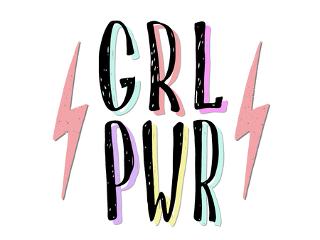 Girl power quotes and illustrationsのイラスト素材