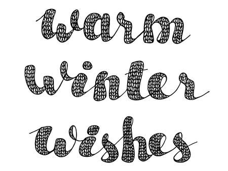 Winter hand drawn letteringのイラスト素材