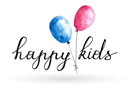 Happy Kids Logo textのイラスト素材