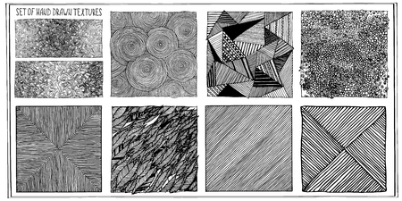 Set of Hand Drawn Textures. For your design, made in vector.のイラスト素材