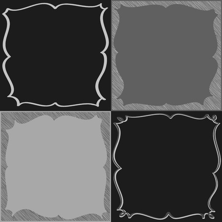 Cute frameset  with hand drawn lines made in vector.のイラスト素材