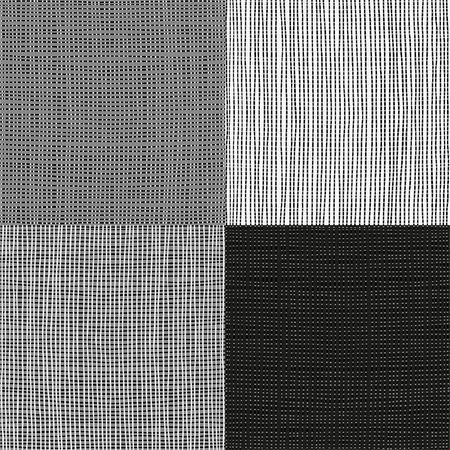 Set of four seamless hand drawn graphic patterns. Made in vectorのイラスト素材