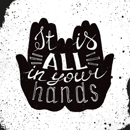 Hand drawn inspirational and motivating phrase, quote.  Conceptual lettering, calligraphy  Vector isolated typography design element for greeting cards, posters and T-shirt.のイラスト素材