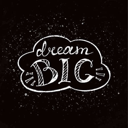Hand drawn inspirational and motivating phrase, quote.  Conceptual lettering, calligraphy  Vector isolated typography design element for greeting cards, posters and T-shirt.のイラスト素材