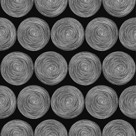 Seamless hand drawn pattern with circles. Made in vectorのイラスト素材
