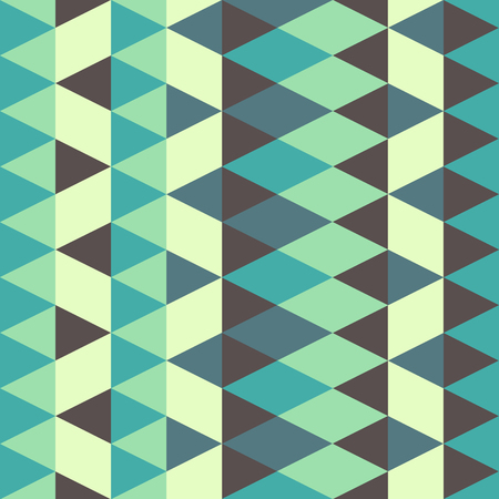 Seamless colorful abstract triangles pattern. Retro background of geometric shapes. Bright modern mosaic backdrop. Vintage triangle ornament. Creative cover, decorative pattern. Vector illustration.のイラスト素材
