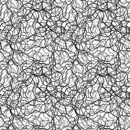 Abstract black and white background with wavy lines. Vector illustration.のイラスト素材