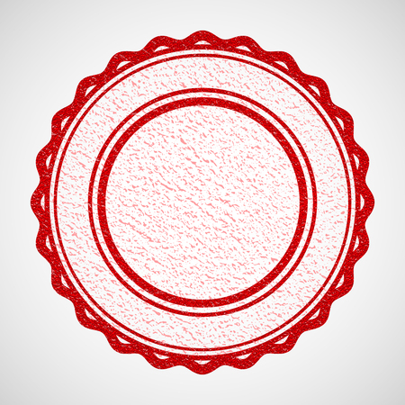 Vector illustration. Red rubber stamp. Grunge texture. Abstract empty stamp with space for text.のイラスト素材