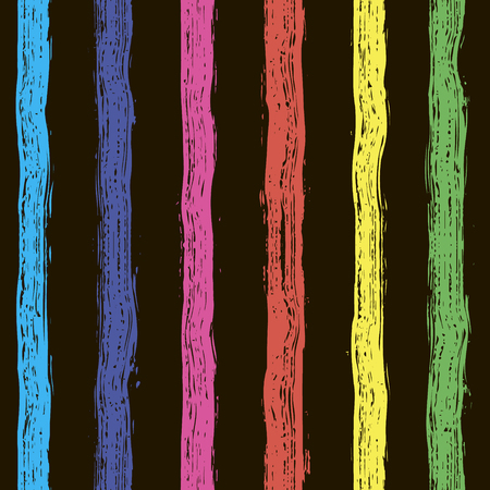 Hand painted brush strokes seamless pattern. Colorful striped background. Vector illustrationのイラスト素材