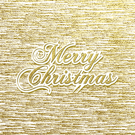 Merry Christmas gold glittering lettering design. Vector illustrationのイラスト素材