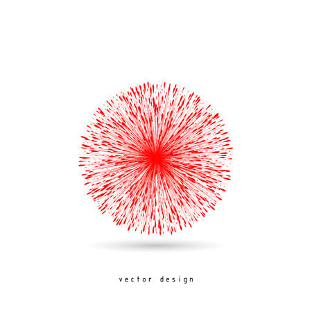 Abstract vector background. For comic book red radial lines. Manga speed frame. Superhero action. Explosion stamp illustration. Sun rays or star burstのイラスト素材