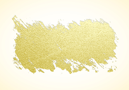 Gold paint stroke. Abstract gold glittering textured art illustration. Hand drawn brush stroke design element. Vector illustrationのイラスト素材