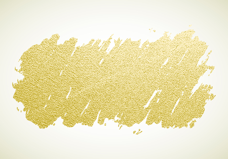 Gold paint stroke. Abstract gold glittering textured art illustration. Hand drawn brush stroke design element. Vector illustrationのイラスト素材
