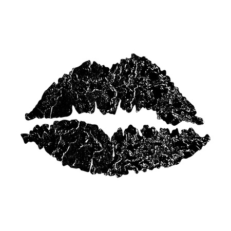 Lip icon, lipstick kiss isolated on whiteのイラスト素材