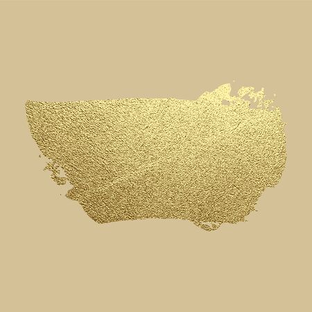Vector gold paint stroke. Abstract gold glittering textured art illustration.のイラスト素材