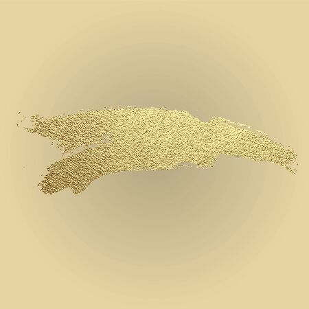 Vector gold paint stroke. Abstract gold glittering textured art illustration.のイラスト素材