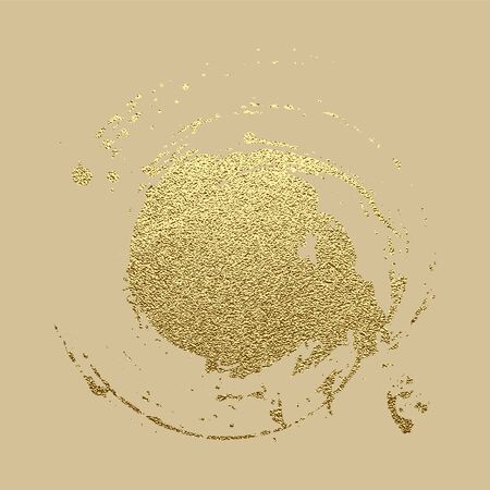 Vector gold paint stroke. Abstract gold glittering textured art illustration.のイラスト素材